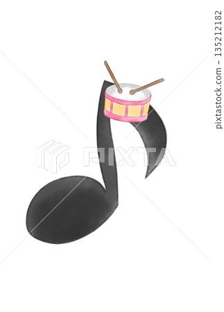 Musical notes with drums Musical notes with drums 135212182