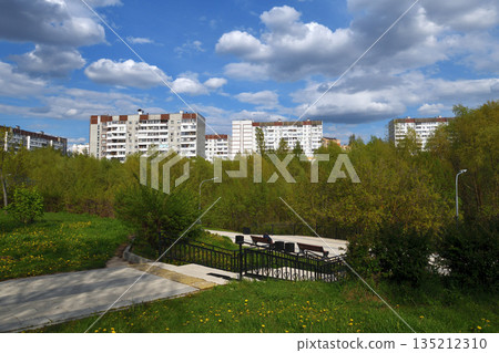 A city park and residential neighborhood in the Zelenograd Administrative Okrug of Moscow, Russia A city park and residential neighborhood in the Zelenograd Administrative Okrug of Moscow, Russia 135212310