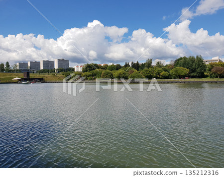 Victory Park and a large city pond in Zelenograd in Moscow, Russia Victory Park and a large city pond in Zelenograd in Moscow, Russia 135212316
