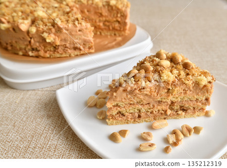 homemade peanut and condensed milk cake homemade peanut and condensed milk cake 135212319
