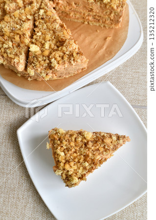 homemade peanut and condensed milk cake homemade peanut and condensed milk cake 135212320