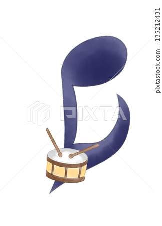 Musical notes with drums 135212431
