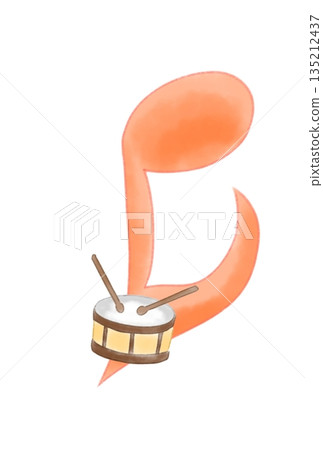 Musical notes with drums 135212437