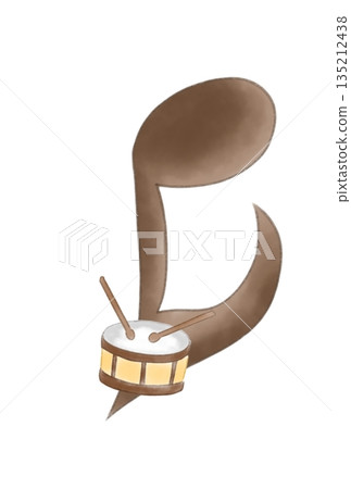 Musical notes with drums 135212438