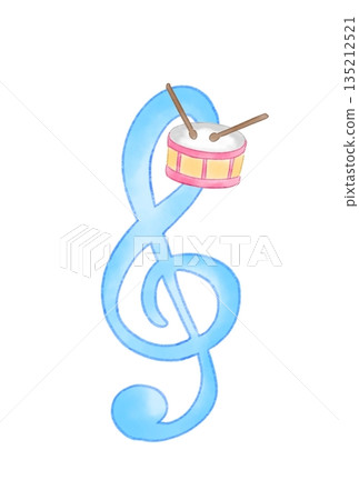 Musical notes with drums Musical notes with drums 135212521