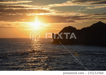 The sea of Katsuura at dusk 135212568