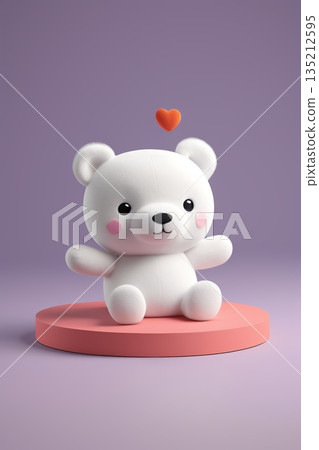 Cute white bear toy display Cute white bear toy display 135212595