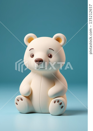可爱白色小熊玩偶静物 135212657