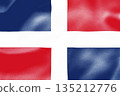 Dominican Republic national flag with blue red white cross design. 135212776