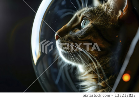 Cat in an astronaut's spacesuit. Generative AI Cat in an astronaut's spacesuit. Generative AI 135212822