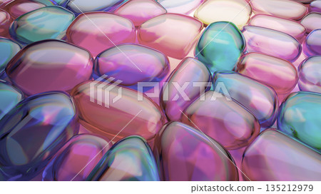 Colorful Glass Pebbles In Soft Light Abstract Background For Creative Projects Colorful Glass Pebbles In Soft Light Abstract Background For Creative Projects 135212979