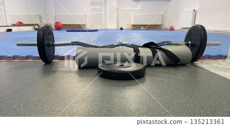 barbell weight in the sport hall barbell weight in the sport hall 135213361