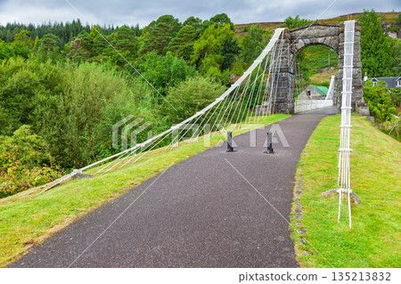Bridge of Oich suspension footbridge near Aberchalder Scotland 135213832