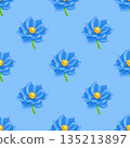 seamless pattern with daisy flowers 135213897