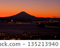Mount Fuji sunset as seen from Zushi City 135213940