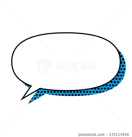 Simple speech bubble illustration, horizontal, oval Simple speech bubble illustration, horizontal, oval 135213958