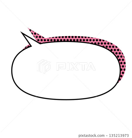 Simple speech bubble illustration, horizontal, oval 135213973