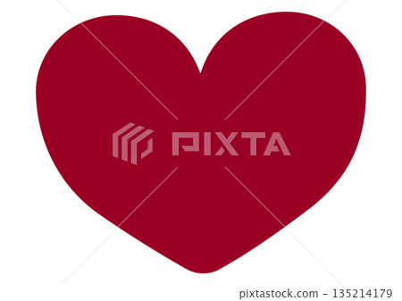 可愛的紅色愛心符號插圖 135214179