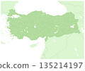 A map of the Republic of Turkey with administrative divisions in shades of green (with maps of neighboring countries). 135214197