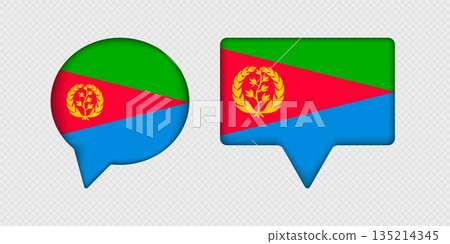 Flag of Eritrea in speech bubble. 135214345