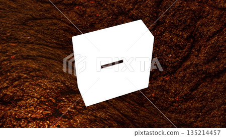 Neon cube with landscape. Computer generated 3d render 135214457