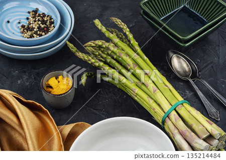 Bunches of Green Asparagus Bunches of Green Asparagus 135214484