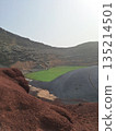 Lanzarote volcanic Lake and ocean beach in El Golfo, Canary Islands, Spain. Charco de los Clicos 135214501