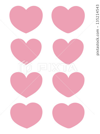 Cute heart illustration set in pink 135214543