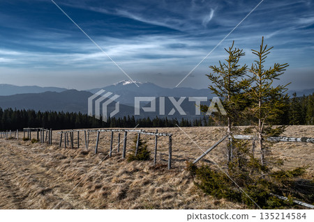 Mountain Landscape With Rax And Schneeberg In Lower Austria In Austria. Mountain Landscape With Rax And Schneeberg In Lower Austria In Austria. 135214584
