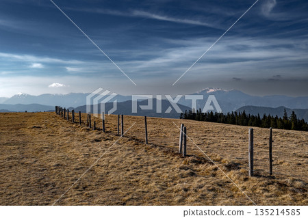 Mountain Landscape With Rax And Schneeberg In Lower Austria In Austria. Mountain Landscape With Rax And Schneeberg In Lower Austria In Austria. 135214585