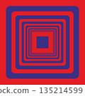 Red blue squares illusion. Background or ornament 135214599