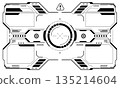 HUD sci-fi interface screen view black circular geometric design virtual futuristic technology creative display on white vector 135214604