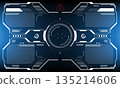 HUD sci-fi interface screen view white circular geometric design virtual futuristic technology creative display on blue vector 135214606