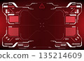 HUD sci-fi interface screen view white circular geometric design virtual futuristic technology creative display on red vector 135214609