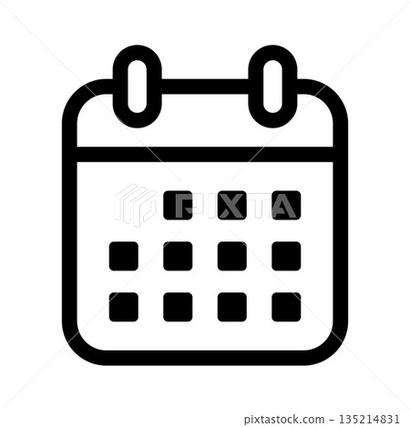 簡約線條繪製的日曆圖示素材 135214831