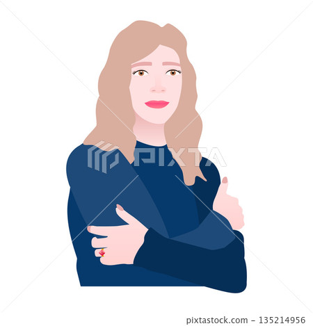 Girl in Blue Sweater Portrait Girl in Blue Sweater Portrait 135214956