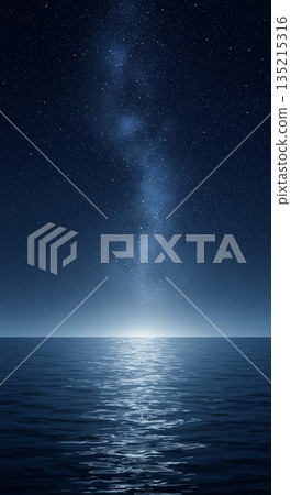 滿天星斗的天空和大海 滿天星斗的天空和大海 135215316
