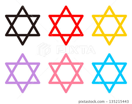 Hexagram illustration material set 135215443
