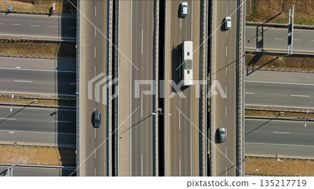 Road interchange or highway intersection. Junction transportation Road interchange or highway intersection. Junction transportation 135217719