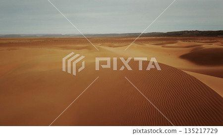 Aerial view on sand dunes in desert 135217729