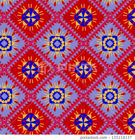 Mexican background - multi-colored Latin American diamond pattern Mexican background - multi-colored Latin American diamond pattern 135218137