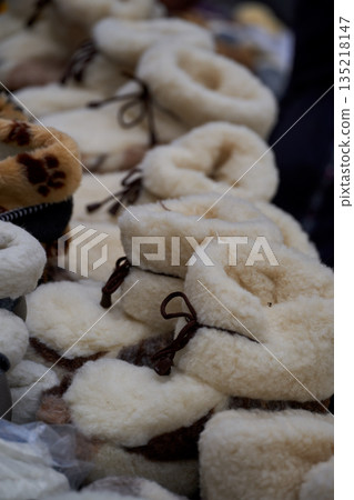 Sheep Wool SLIPPERS Clothes from environmentally friendly materials handmade. House slippers made of wool for the winter Sheep Wool SLIPPERS Clothes from environmentally friendly materials handmade. House slippers made of wool for the winter 135218147