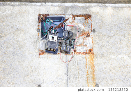 Electrical equipment damaged by corrosion from volcanic environment. Electrical equipment damaged by corrosion from volcanic environment. 135218250