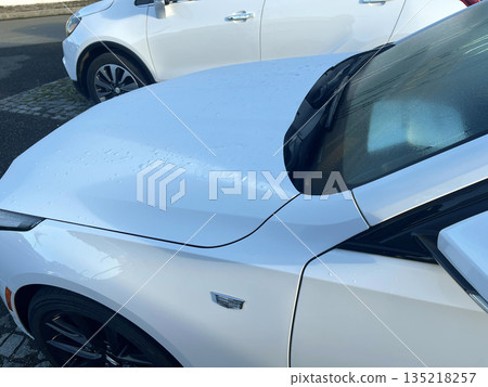 white car for sale on the parking white car for sale on the parking 135218257