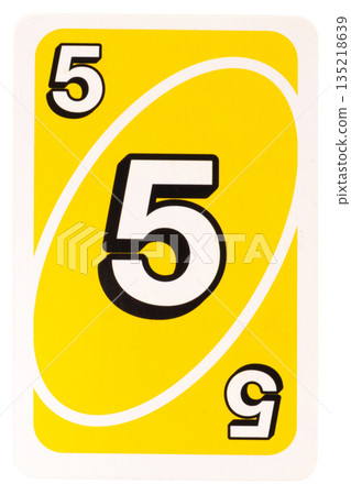 card play kid five color yellow isolated on white background card play kid five color yellow isolated on white background 135218639