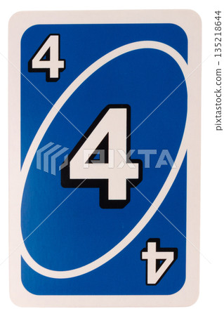 card play kid four color blue isolated on white background 135218644