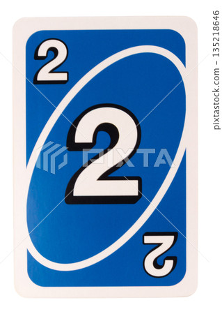 card play kid two color blue isolated on white background 135218646