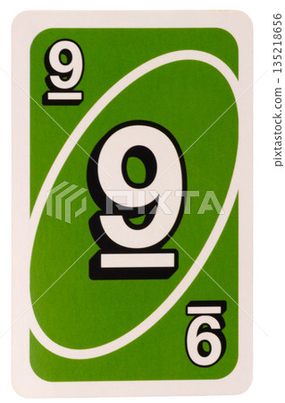 card game color green nine isolated on white background 135218656