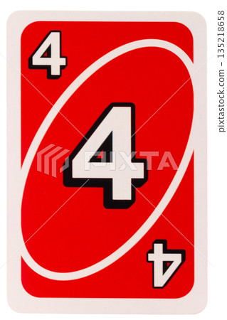 card play kid four color red isolated on white background card play kid four color red isolated on white background 135218658