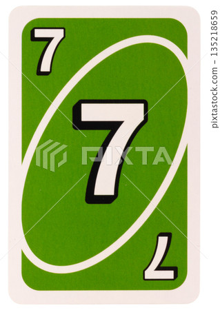 card game color green seven isolated on white background card game color green seven isolated on white background 135218659
